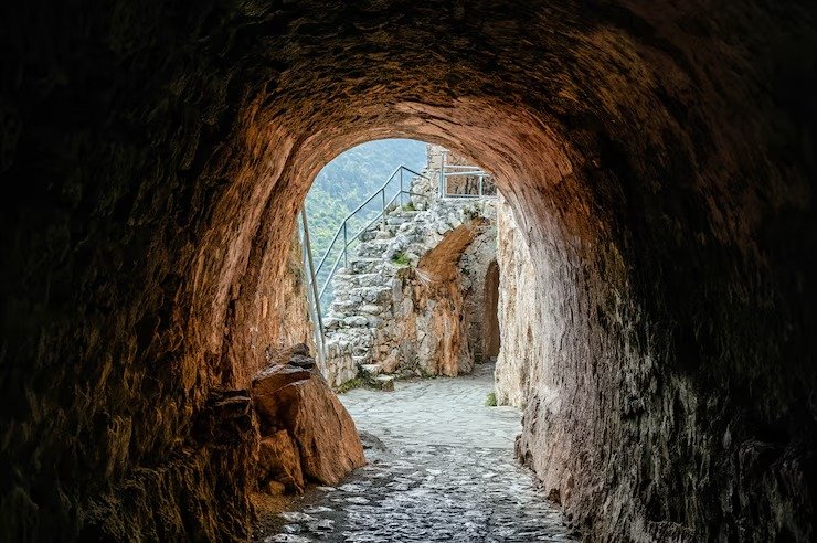 Cave entrance view